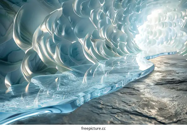 Blue Light Ice Cave in Antarctica