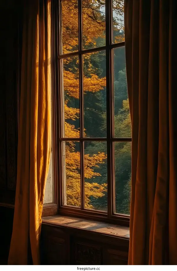 Golden Autumn Through the Window