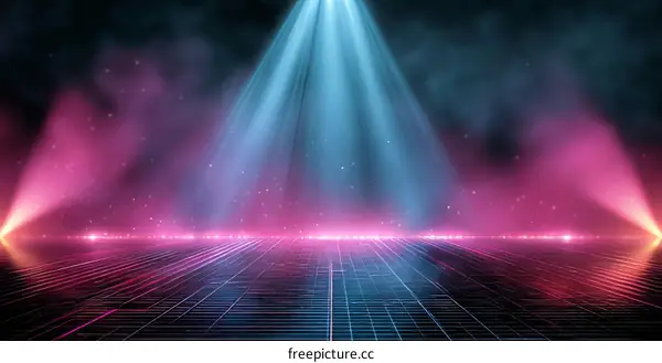 Abstract Neon Stage Lighting Effect