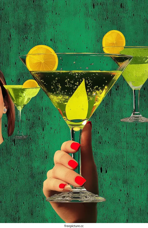 Cocktail Party with Woman and Drinks