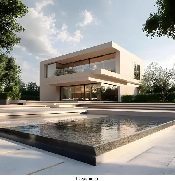 Modern Architecture Home Exterior Design with Pool