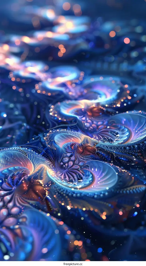 Blue Abstract Flower Petals