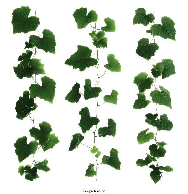 [Transparent Background PNG]Green Hanging Vines on White Background