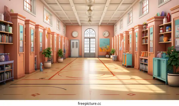 An Elementary School Hallway