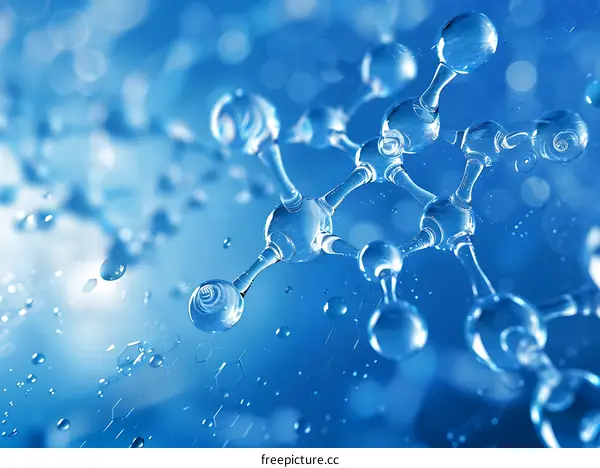 Blue Abstract Molecule Structure Background