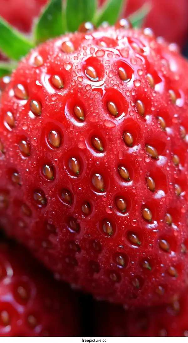 Exquisite Close-up Photograph of a Fresh, Ripe Strawberry