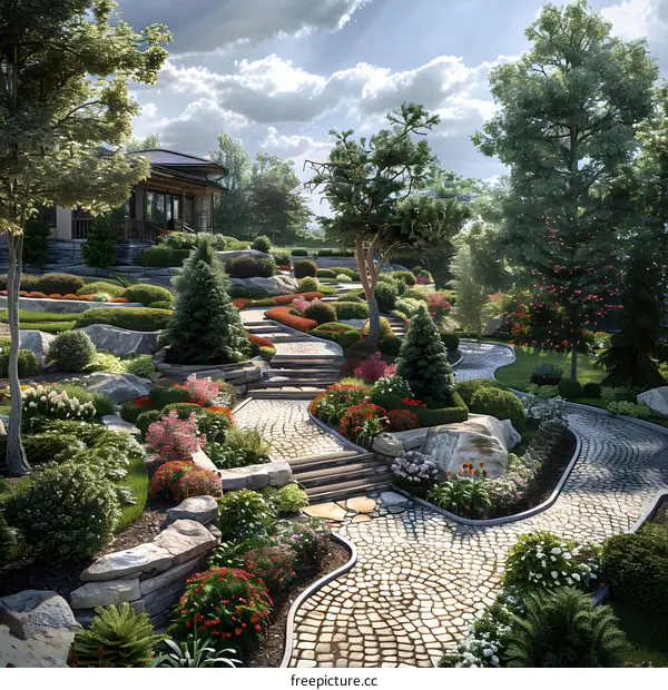 Garden landscape design renderings