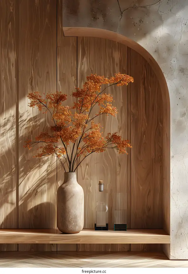 Minimalist Floral Arrangement In A Vase