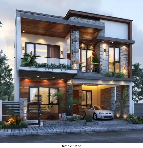 Modern Two-Story House Exterior Design