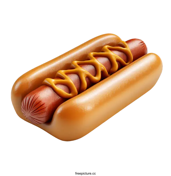 [Transparent Background PNG]Delicious Hot Dog with Mustard Illustration