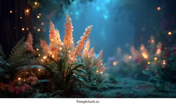 Enchanted Forest Floral Landscape Illustration