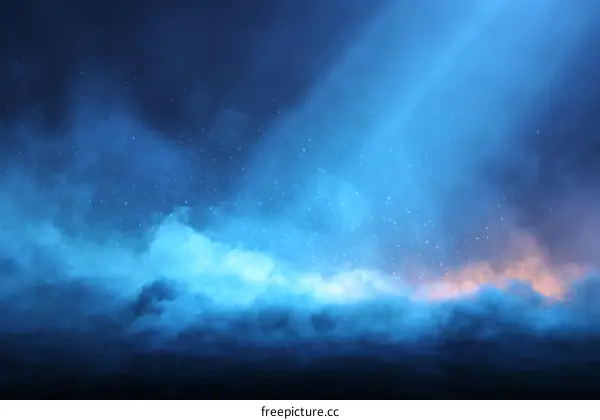 Abstract Night Sky with Glowing Clouds