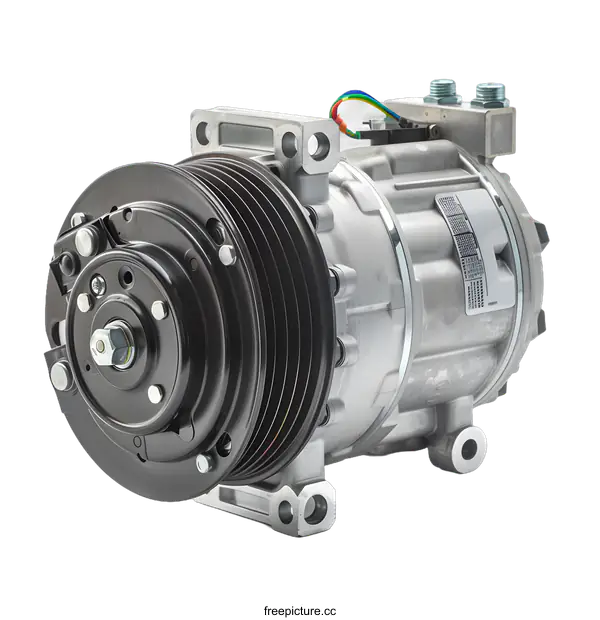 [Transparent Background PNG]Car Air Conditioner Compressor Isolated On White Background