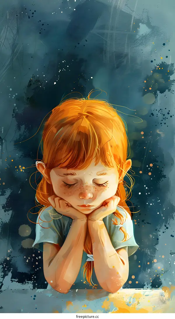 Little girl with red hair and freckles