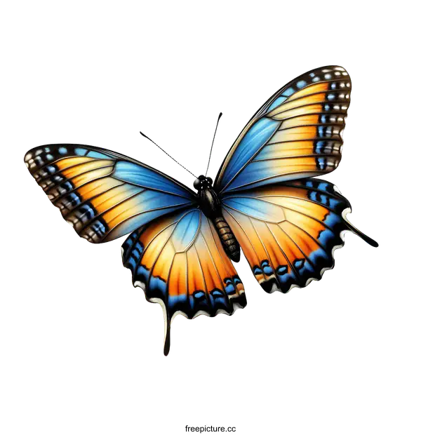 [Transparent Background PNG]Beautiful Butterfly Illustration on White Background