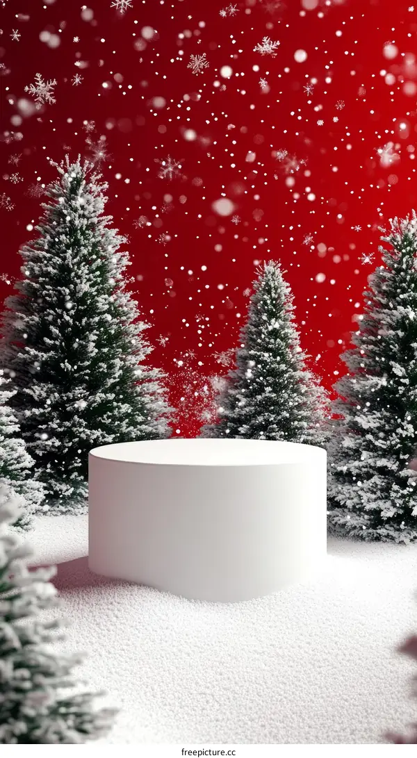 Winter Christmas Empty Product Display Stand