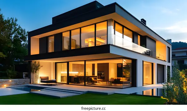 Modern House With Pool and Garden