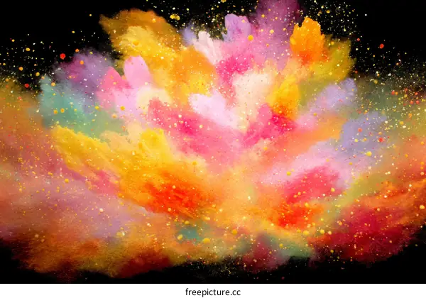 Explosion of Colorful Powder Abstract Art