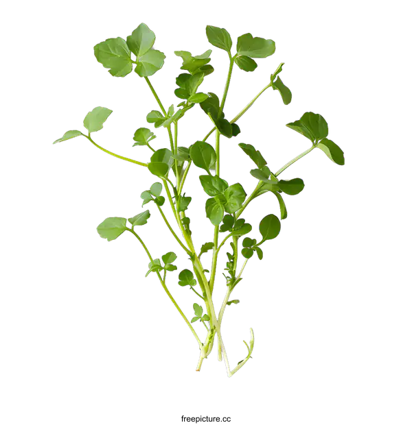 [Transparent Background PNG]Fresh Green Watercress Isolated on White Background
