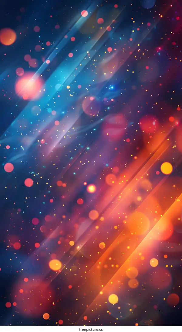 Colorful Glowing Light Trails and Particles