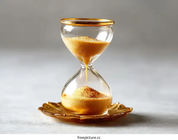 Elegant Hourglass with Golden Trim