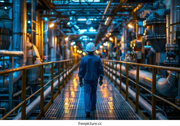 Oil and Gas Worker at Processing Plant