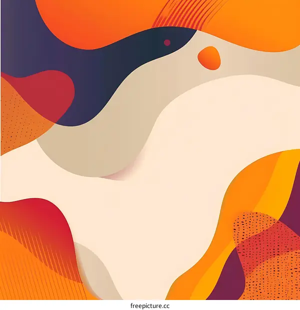 Abstract Background With Wavy Orange And Yellow Shapes