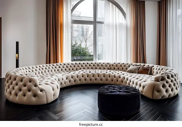 Elegant Curved Sectional Sofa in Modern Living Room