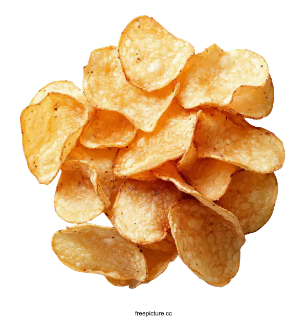 [Transparent Background PNG]Pile of Crispy Potato Chips