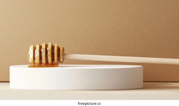 Honey Dipper on White Display Stand