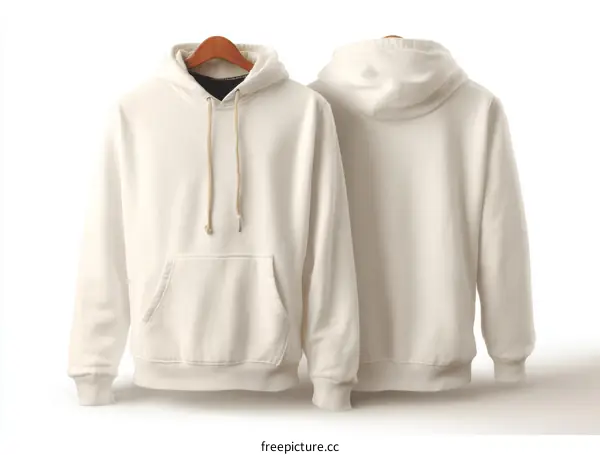 Cream-colored Hoodie Mockup Front and Back