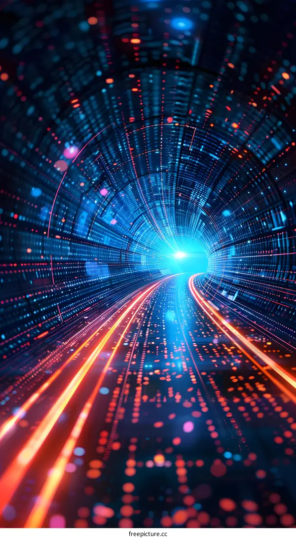 Abstract Digital Data Tunnel Background
