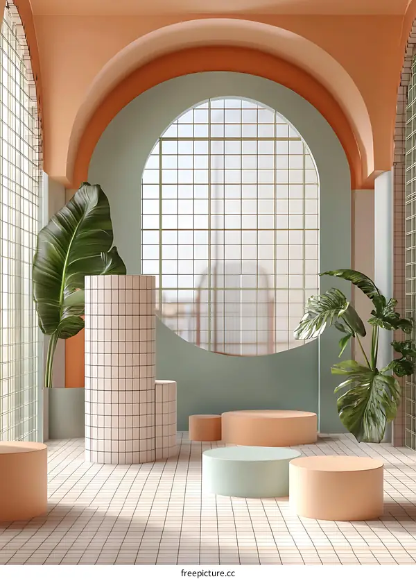 Minimalist Room Interior Design with Green Plants