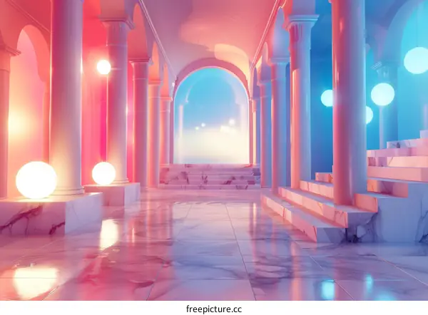 Pastel Neon Architectural Interior Design