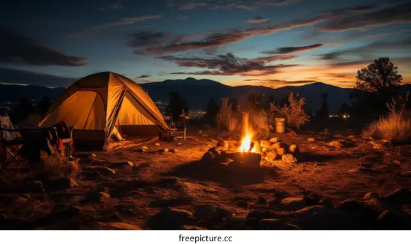 Camping under the stars in the mountains