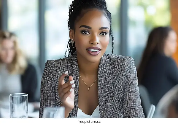 Black Business Woman in Discussion