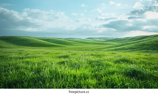 The green rolling hills of the countryside