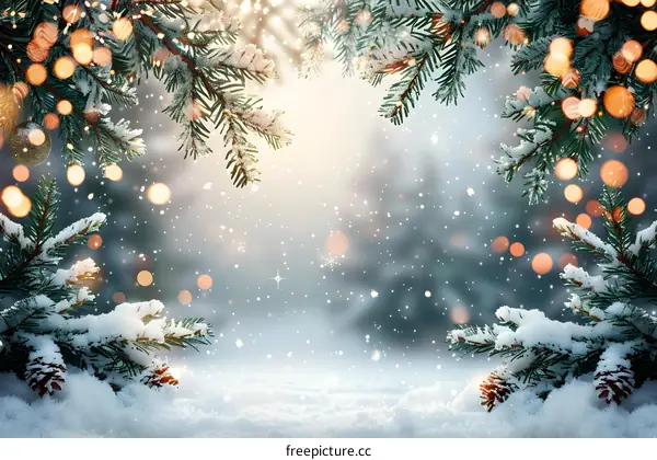 Christmas winter snow scene