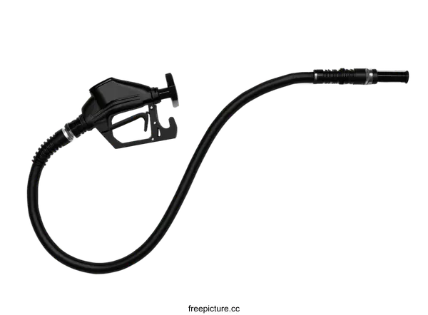 [Transparent Background PNG]Black Fuel Pump Nozzle and Hose