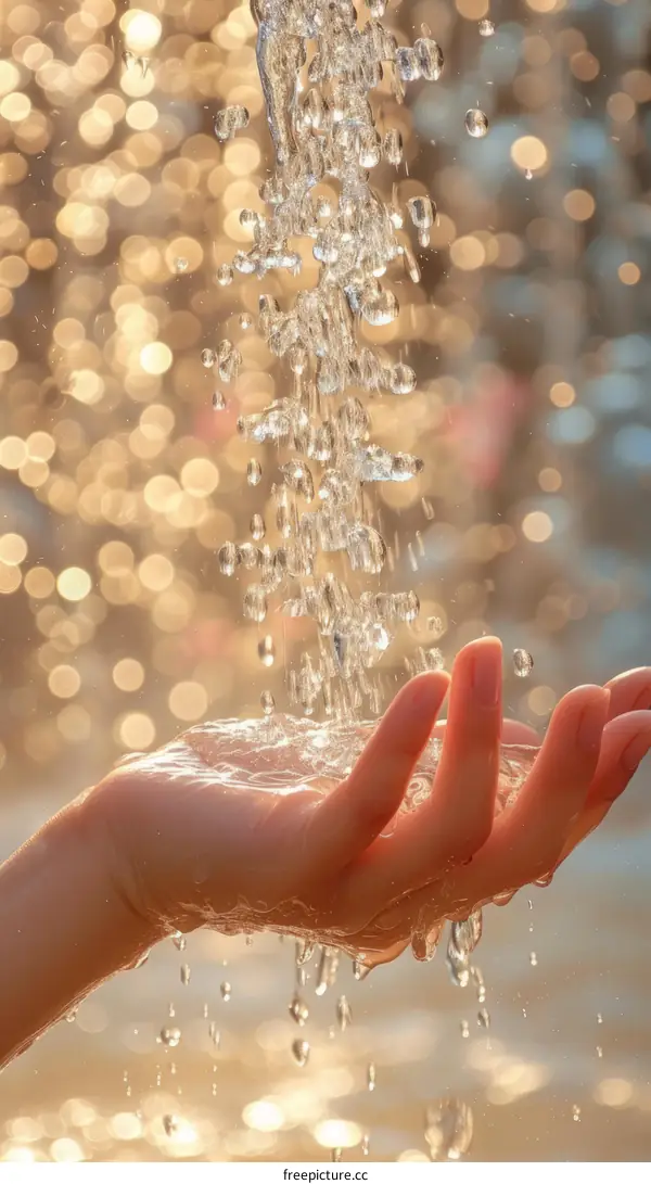 Water Splashing into Hand