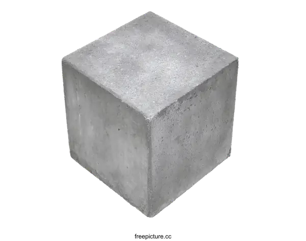 [Transparent Background PNG]Gray Concrete Cube Block Object