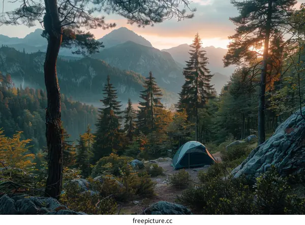 Camping in the mountains