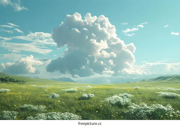 White clouds over the prairie