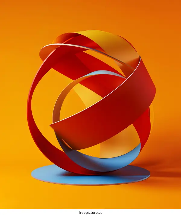 Abstract Art with Colorful Curved Shapes