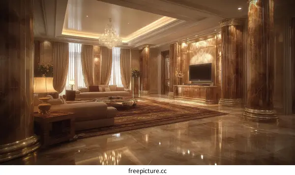 Luxury Living Room Interior Design Illustration