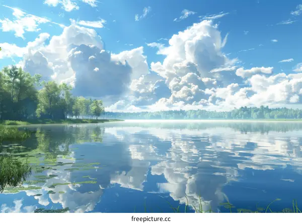 Nature's Serenity Reflected on Tranquil Waters