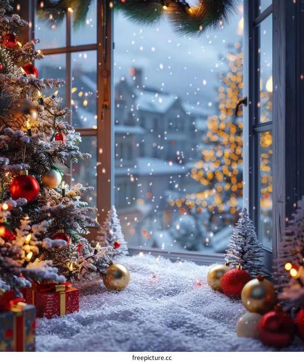 Christmas Room Decor with Festive Decorations