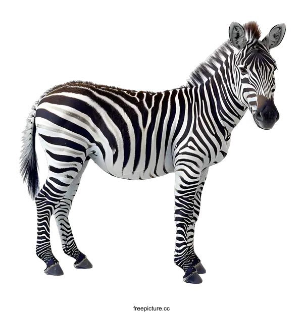 [Transparent Background PNG]Zebra standing on white background