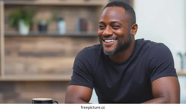 Smiling Man in Casual Attire