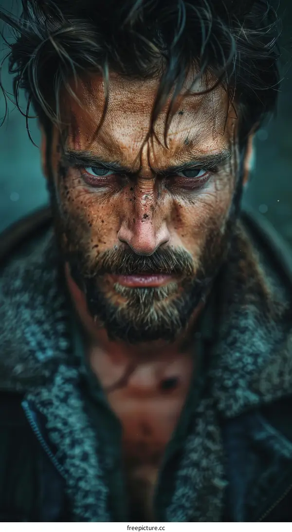 Close-up Portrait of a Determined Man